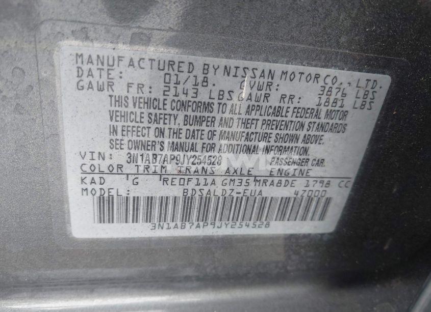 Photo 9 of 2018 Nissan Sentra SV (VIN 3N1AB7AP9JY254528)