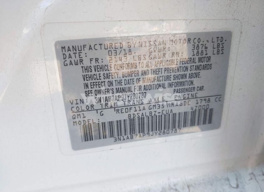 Photo 9 of 2018 Nissan Sentra S (VIN 3N1AB7AP9JY280787)