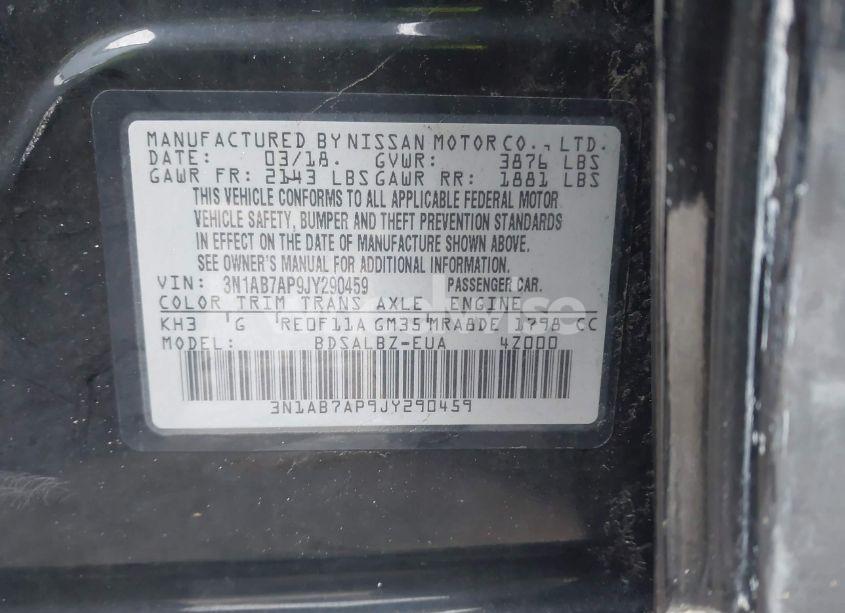 Photo 9 of 2018 Nissan Sentra S (VIN 3N1AB7AP9JY290459)