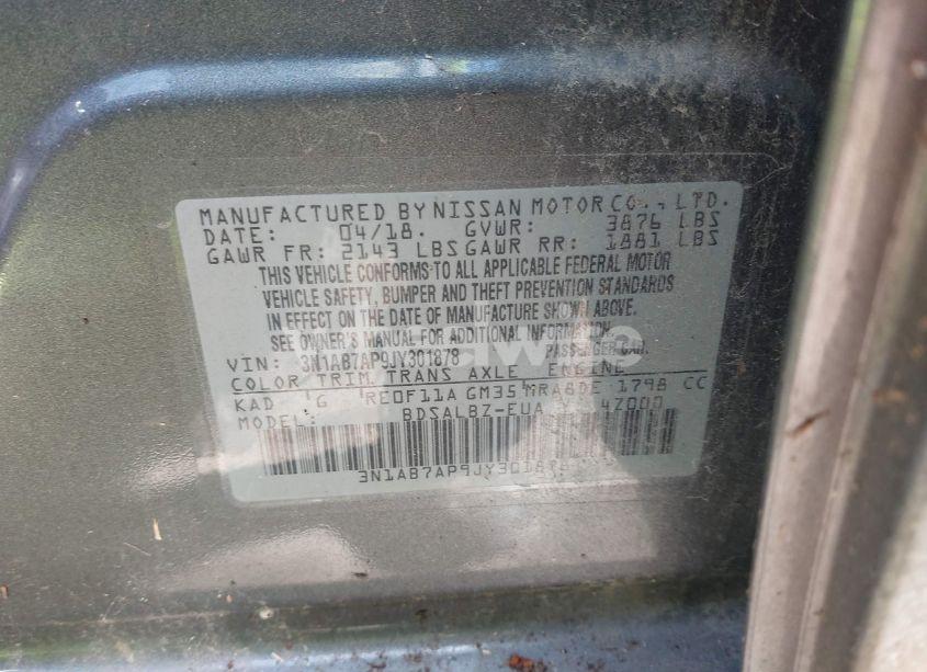 Photo 9 of 2018 Nissan Sentra S (VIN 3N1AB7AP9JY301878)