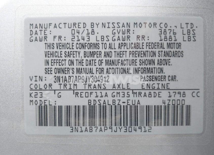 Photo 9 of 2018 Nissan Sentra S (VIN 3N1AB7AP9JY304912)