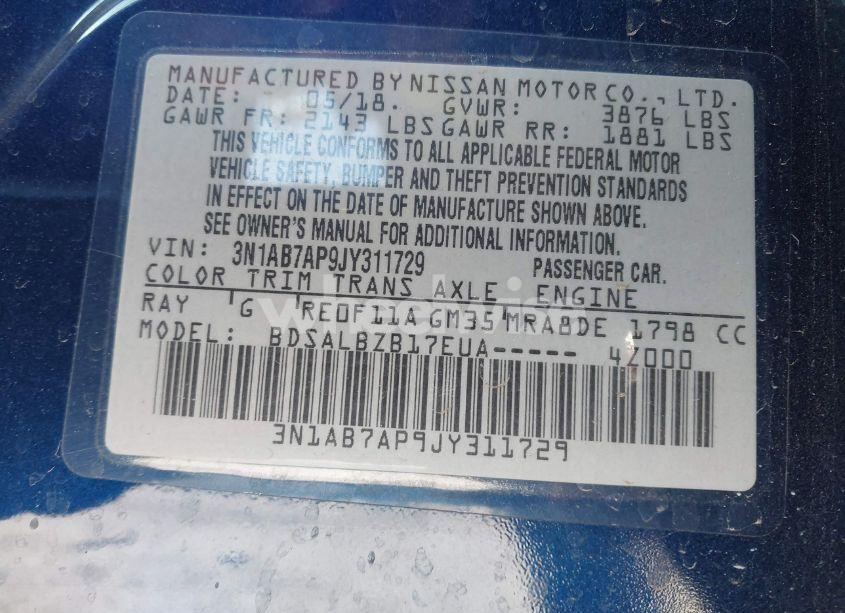 Photo 9 of 2018 Nissan Sentra S (VIN 3N1AB7AP9JY311729)