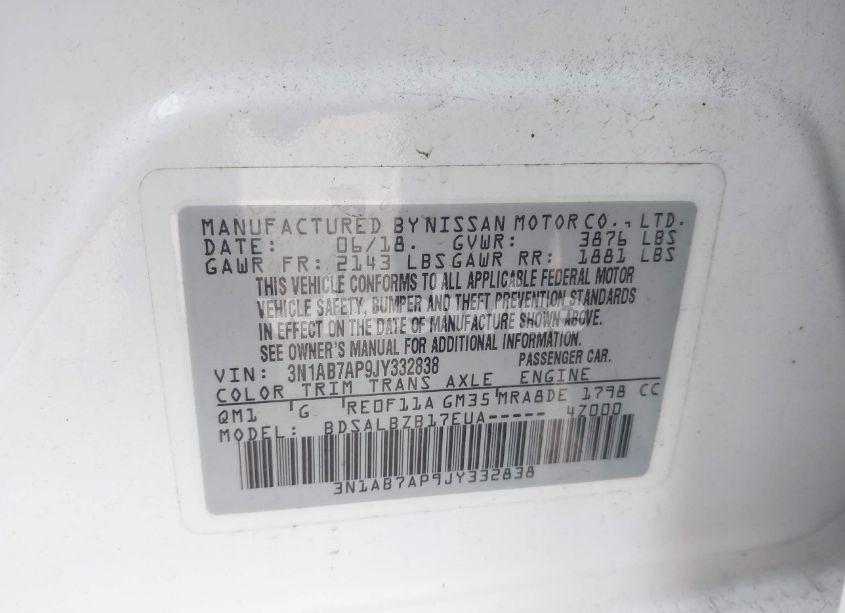 Photo 9 of 2018 Nissan Sentra S (VIN 3N1AB7AP9JY332838)