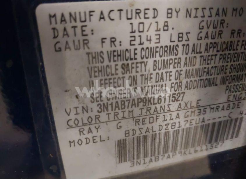 Photo 9 of 2019 Nissan Sentra SV (VIN 3N1AB7AP9KL611527)