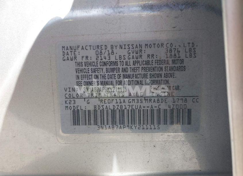 Photo 9 of 2019 Nissan Sentra SV (VIN 3N1AB7AP9KY211115)