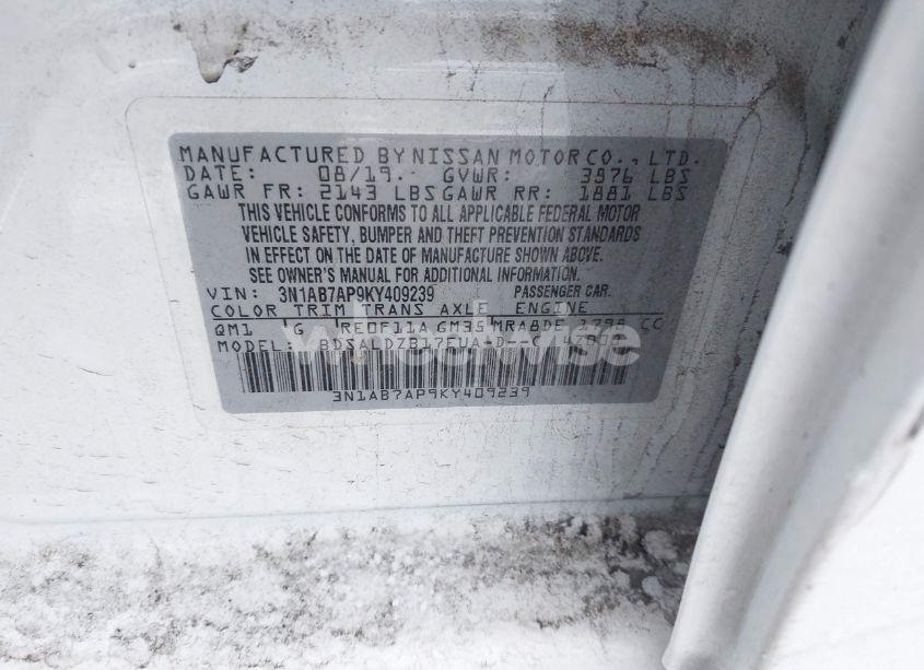 Photo 9 of 2019 Nissan Sentra SV (VIN 3N1AB7AP9KY409239)