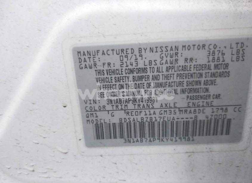 Photo 9 of 2019 Nissan Sentra S (VIN 3N1AB7AP9KY419981)