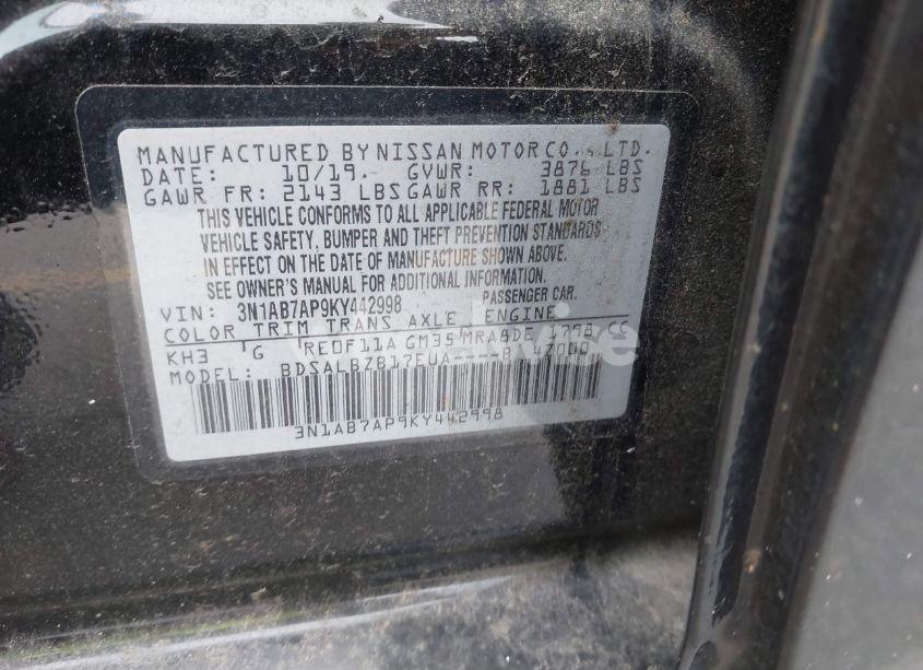 Photo 9 of 2019 Nissan Sentra S (VIN 3N1AB7AP9KY442998)