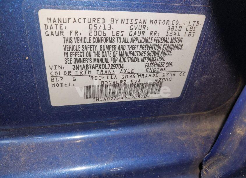 Photo 9 of 2013 Nissan Sentra SR (VIN 3N1AB7APXDL729704)