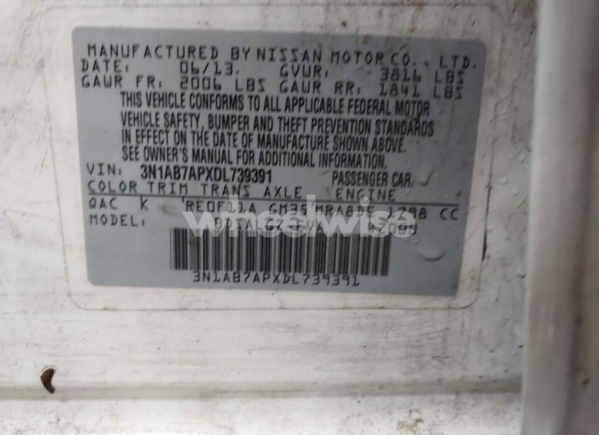 Photo 9 of 2013 Nissan Sentra SL (VIN 3N1AB7APXDL739391)