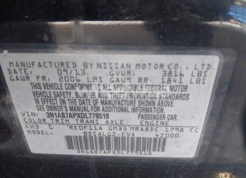 Photo 9 of 2013 Nissan Sentra SL (VIN 3N1AB7APXDL779518)