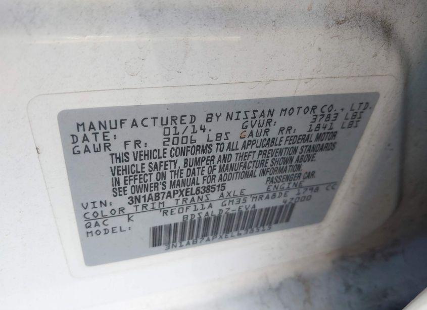 Photo 9 of 2014 Nissan Sentra SV (VIN 3N1AB7APXEL638515)