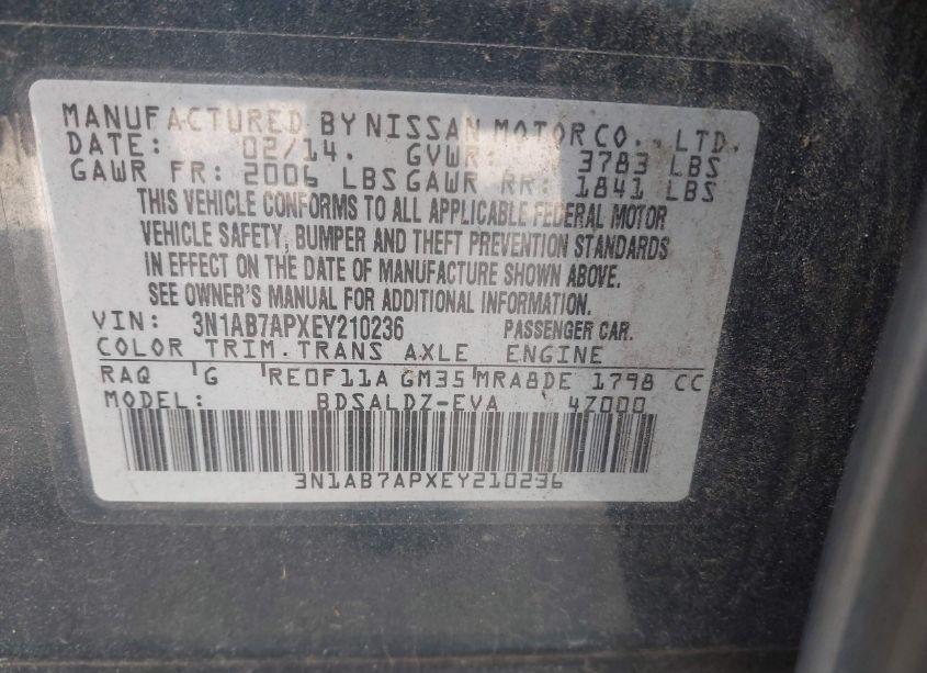 Photo 9 of 2014 Nissan Sentra SV (VIN 3N1AB7APXEY210236)