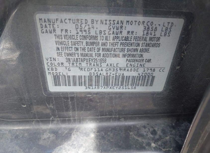 Photo 9 of 2014 Nissan Sentra SR (VIN 3N1AB7APXEY251658)