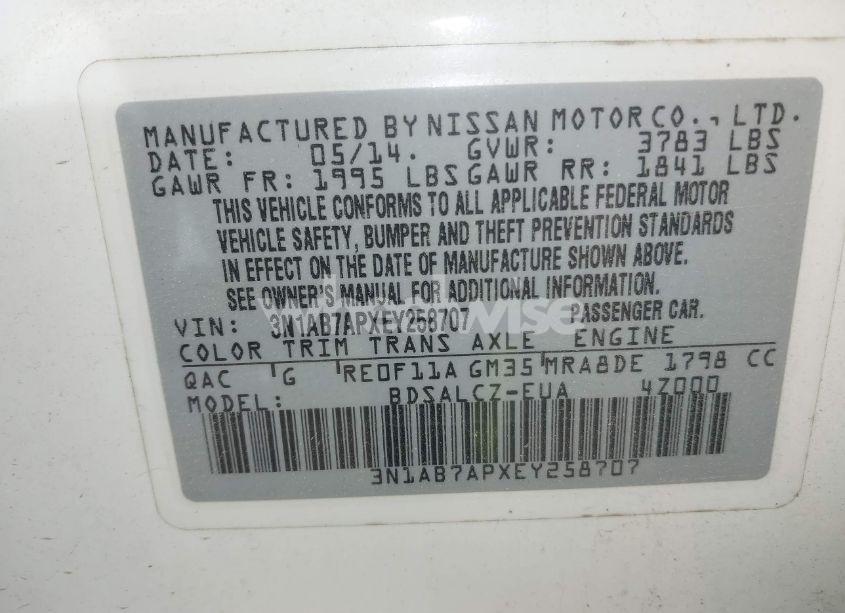 Photo 9 of 2014 Nissan Sentra S (VIN 3N1AB7APXEY258707)