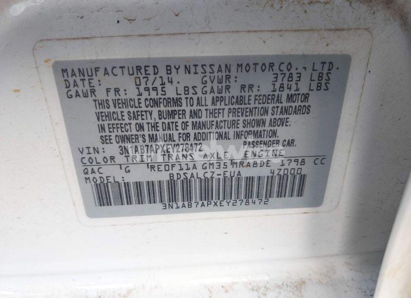 Photo 9 of 2014 Nissan Sentra S (VIN 3N1AB7APXEY278472)