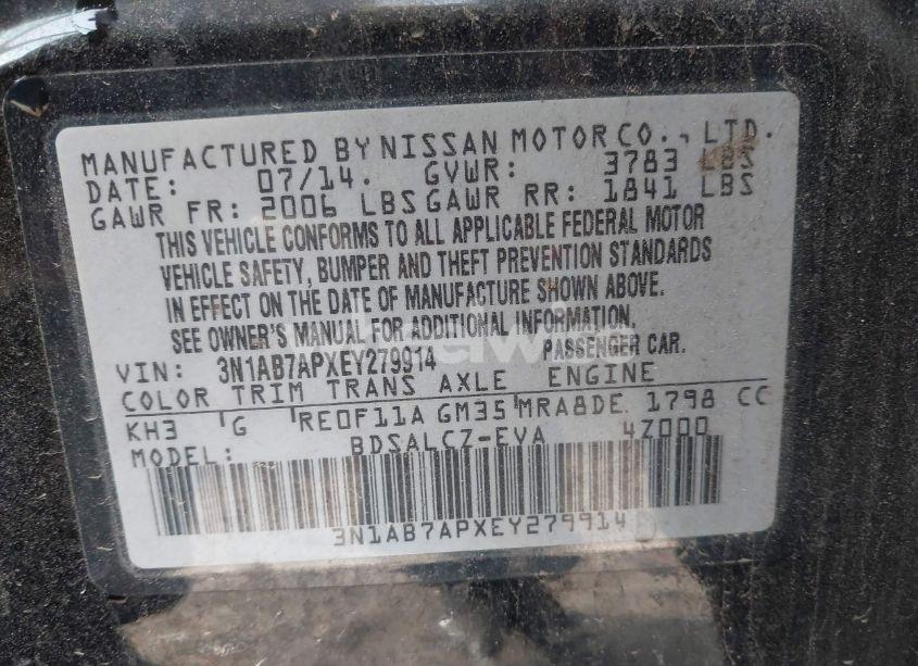 Photo 9 of 2014 Nissan Sentra S (VIN 3N1AB7APXEY279914)