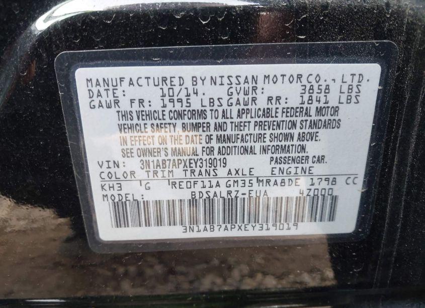 Photo 9 of 2014 Nissan Sentra SR (VIN 3N1AB7APXEY319019)