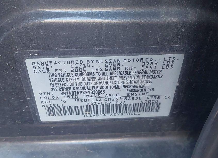 Photo 9 of 2014 Nissan Sentra SV (VIN 3N1AB7APXEY330666)