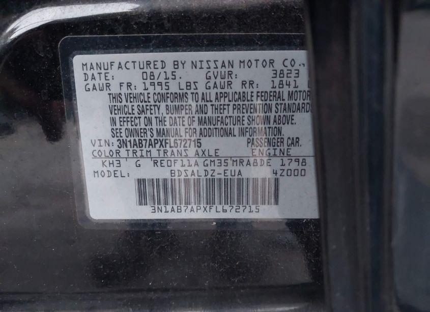 Photo 9 of 2015 Nissan Sentra SV (VIN 3N1AB7APXFL672715)