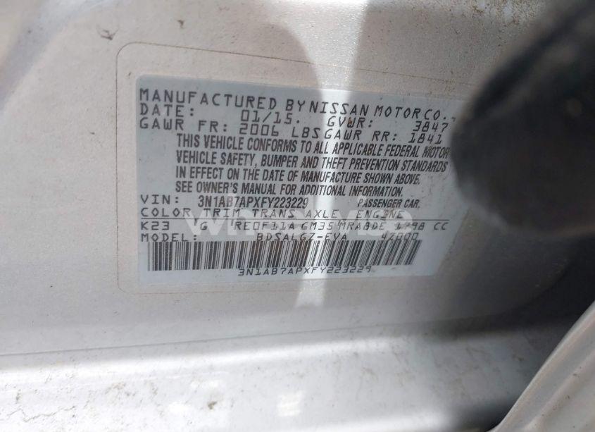 Photo 9 of 2015 Nissan Sentra SL (VIN 3N1AB7APXFY223229)