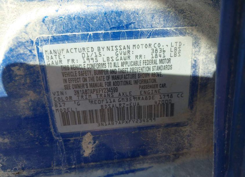 Photo 9 of 2015 Nissan Sentra SR (VIN 3N1AB7APXFY234599)