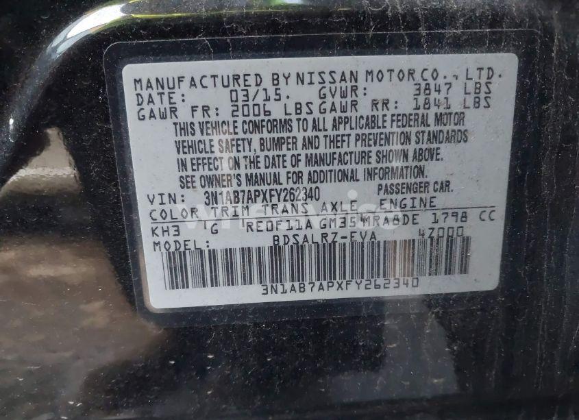 Photo 9 of 2015 Nissan Sentra SR (VIN 3N1AB7APXFY262340)