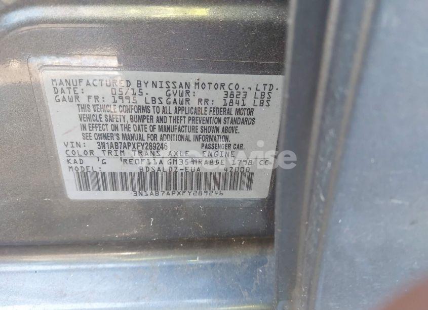 Photo 9 of 2015 Nissan Sentra SV (VIN 3N1AB7APXFY289246)