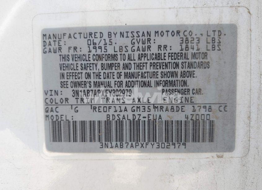 Photo 9 of 2015 Nissan Sentra SV (VIN 3N1AB7APXFY302979)