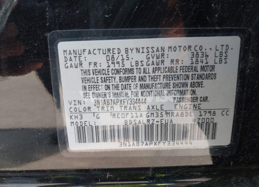 Photo 9 of 2015 Nissan Sentra SR (VIN 3N1AB7APXFY334444)