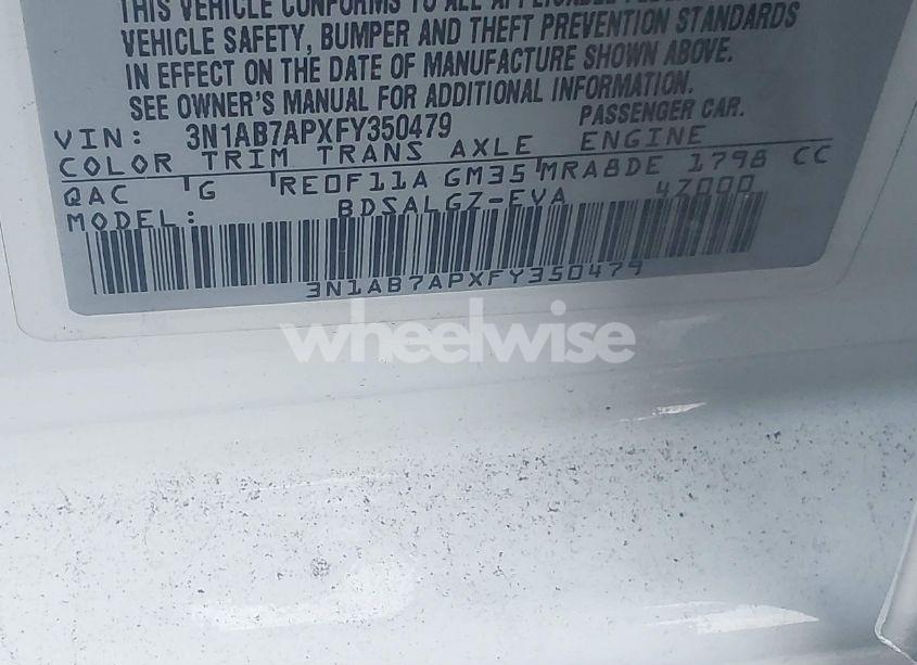 Photo 9 of 2015 Nissan Sentra SL (VIN 3N1AB7APXFY350479)