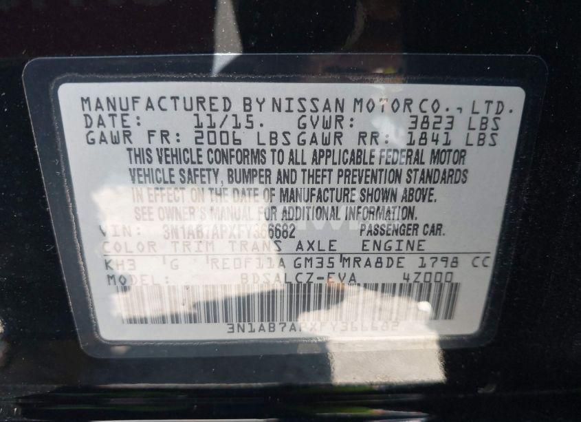 Photo 9 of 2015 Nissan Sentra S (VIN 3N1AB7APXFY366682)