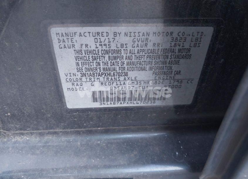 Photo 9 of 2017 Nissan Sentra SV (VIN 3N1AB7APXHL670238)