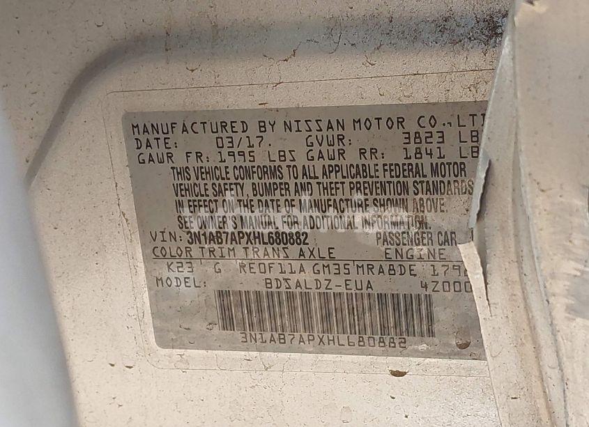 Photo 9 of 2017 Nissan Sentra SV (VIN 3N1AB7APXHL680882)