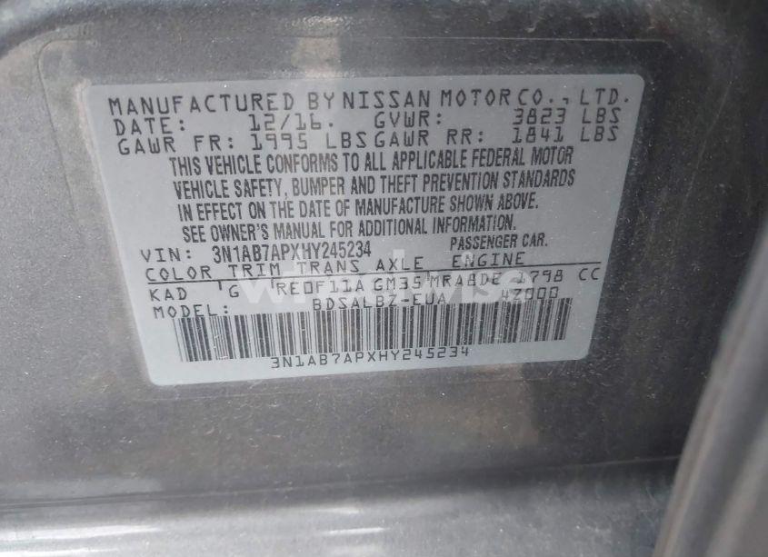 Photo 9 of 2017 Nissan Sentra S (VIN 3N1AB7APXHY245234)