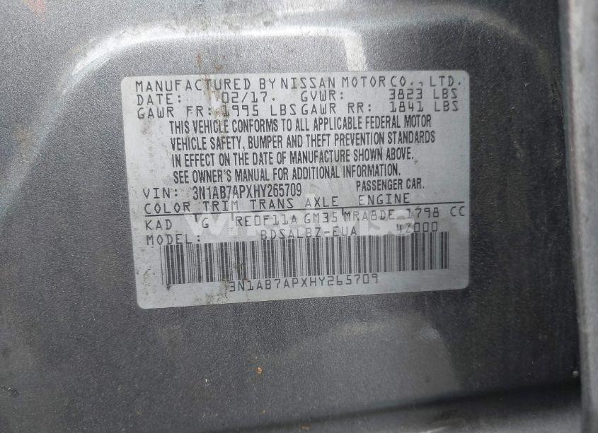 Photo 9 of 2017 Nissan Sentra S (VIN 3N1AB7APXHY265709)