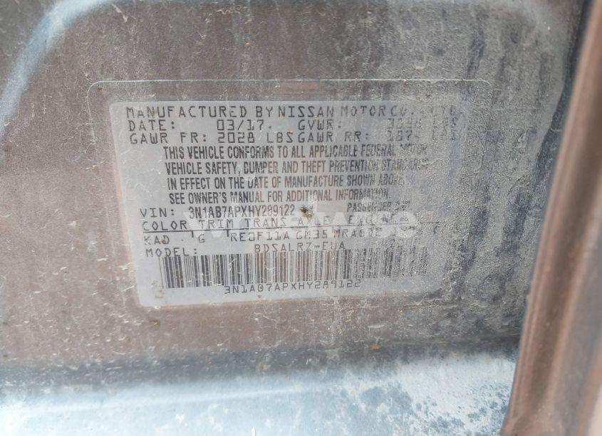 Photo 9 of 2017 Nissan Sentra SR (VIN 3N1AB7APXHY289122)