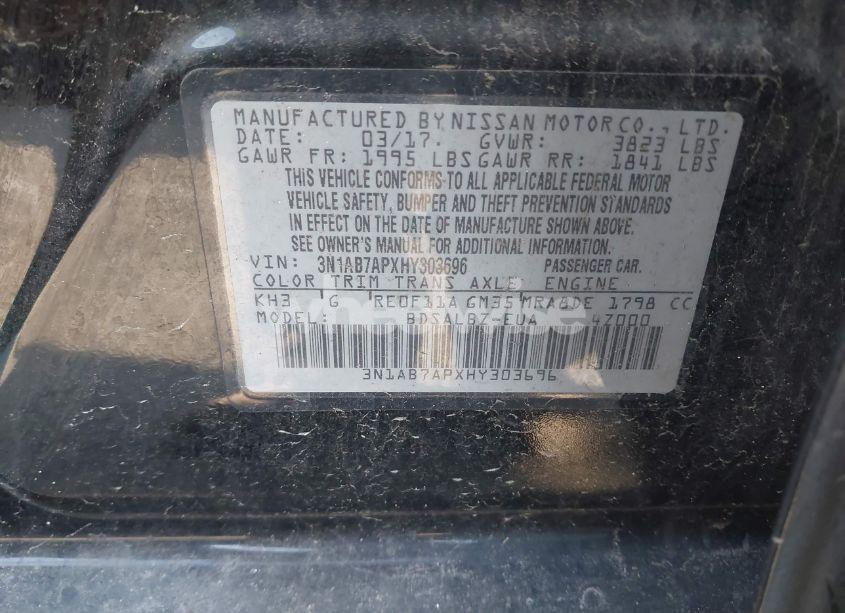 Photo 9 of 2017 Nissan Sentra S (VIN 3N1AB7APXHY303696)