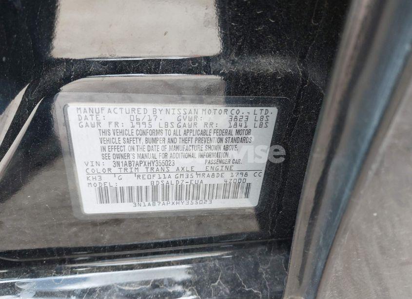 Photo 9 of 2017 Nissan Sentra SV (VIN 3N1AB7APXHY355023)