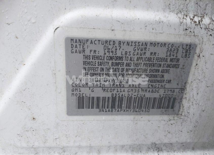 Photo 9 of 2017 Nissan Sentra SV (VIN 3N1AB7APXHY360450)