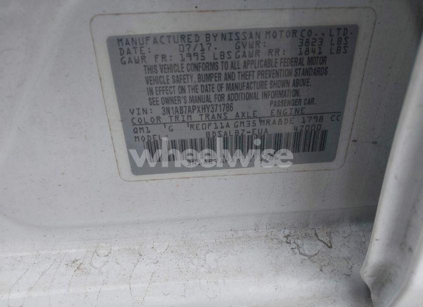 Photo 9 of 2017 Nissan Sentra S (VIN 3N1AB7APXHY371786)