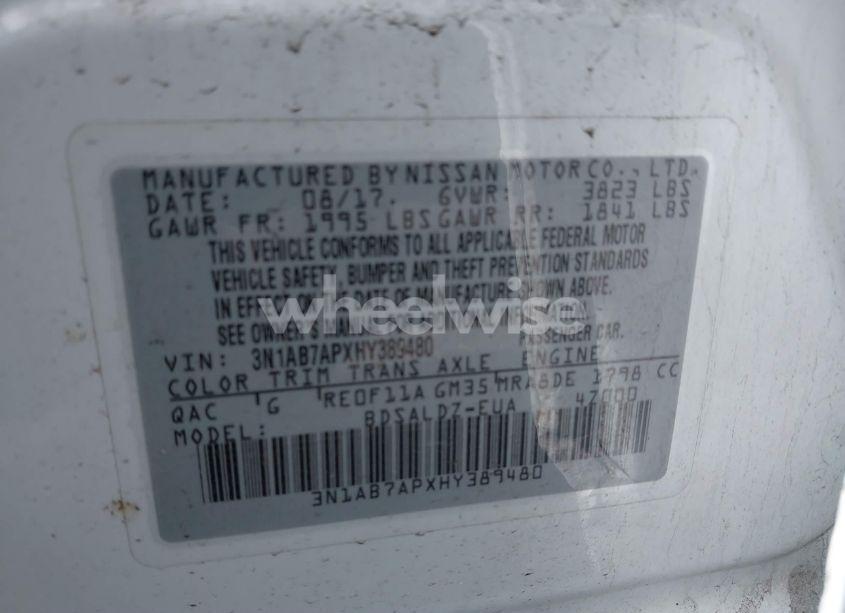 Photo 9 of 2017 Nissan Sentra SV (VIN 3N1AB7APXHY389480)