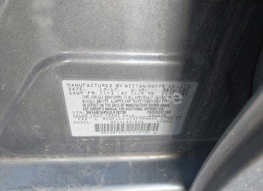 Photo 9 of 2018 Nissan Sentra SV (VIN 3N1AB7APXJL618730)