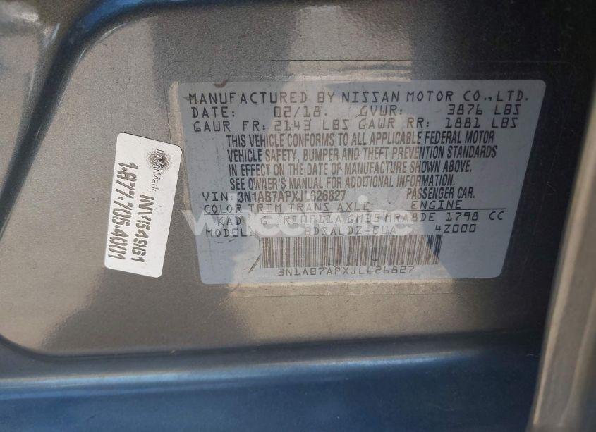 Photo 9 of 2018 Nissan Sentra SV (VIN 3N1AB7APXJL626827)