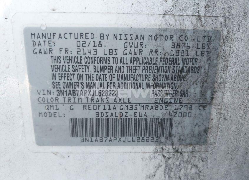 Photo 9 of 2018 Nissan Sentra SV (VIN 3N1AB7APXJL628223)