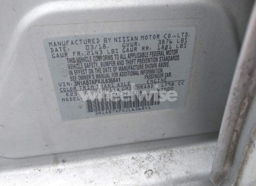 Photo 9 of 2018 Nissan Sentra SV (VIN 3N1AB7APXJL636841)