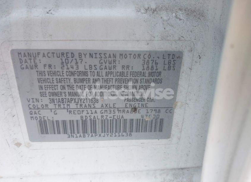 Photo 9 of 2018 Nissan Sentra SR (VIN 3N1AB7APXJY211638)
