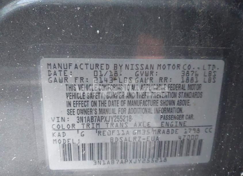 Photo 9 of 2018 Nissan Sentra SR (VIN 3N1AB7APXJY255218)