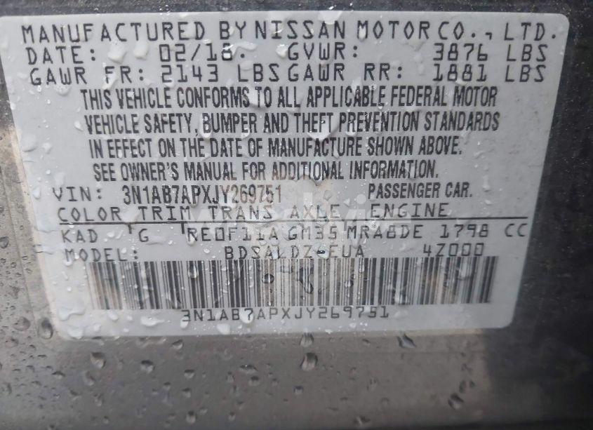 Photo 9 of 2018 Nissan Sentra SV (VIN 3N1AB7APXJY269751)