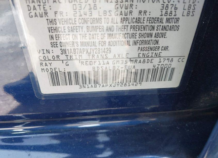 Photo 9 of 2018 Nissan Sentra S (VIN 3N1AB7APXJY281429)